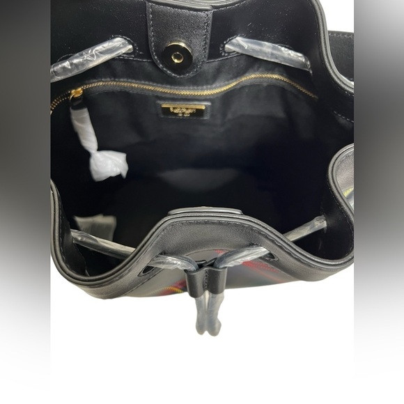 Ralph Lauren Andie Bucket Drawstring Plaid Leather Crossbody Bag - Picture 14 of 17